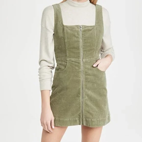 Alice + Olivia Dresses & Skirts - Alice & Olivia Renita Corduroy Overall Mini Dress *Sage Green*